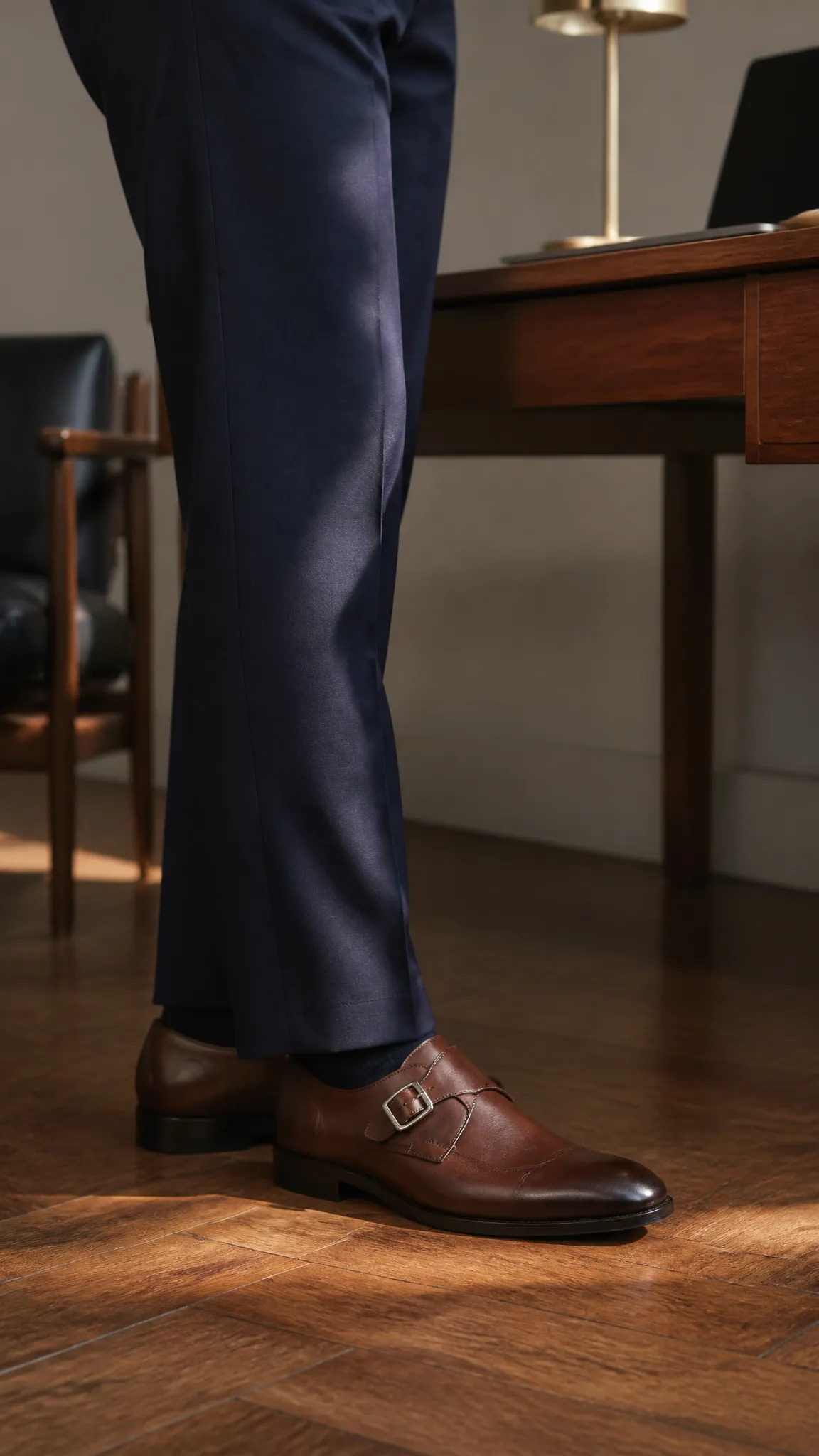 Soft Leather Monk-Strap Shoes