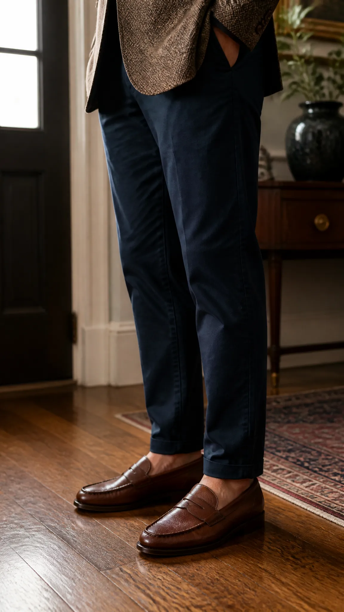 Brown Leather Penny Loafers