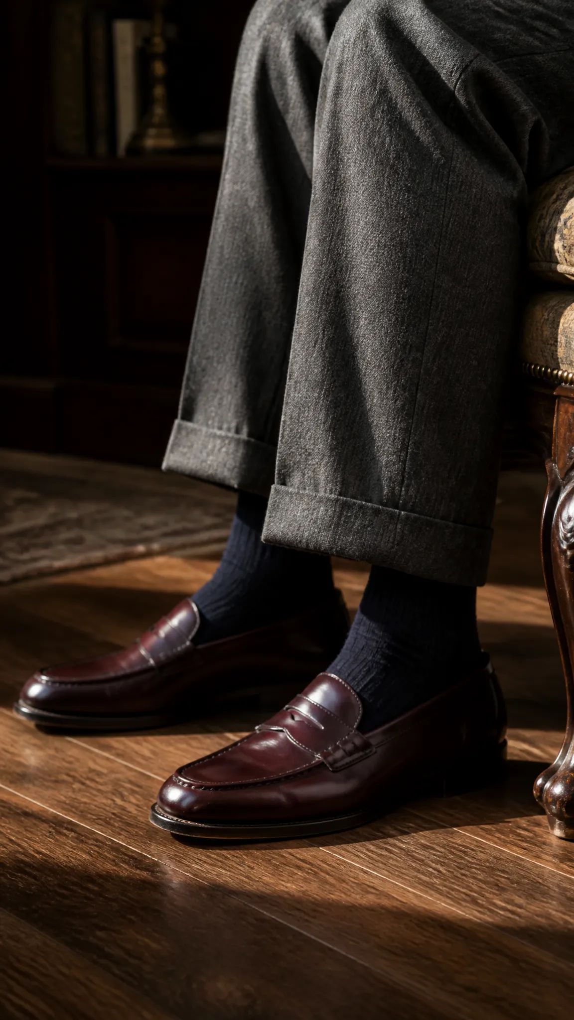 Burgundy Penny Loafers