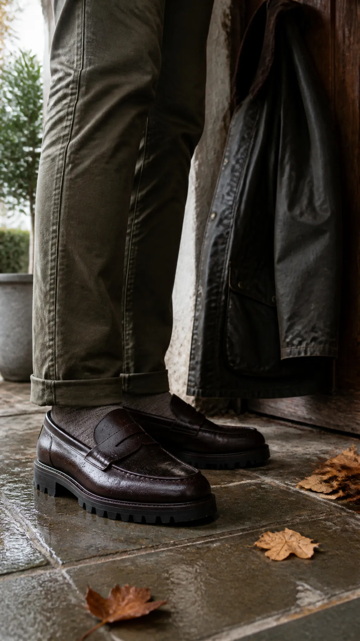 Lug-Sole Penny Loafers