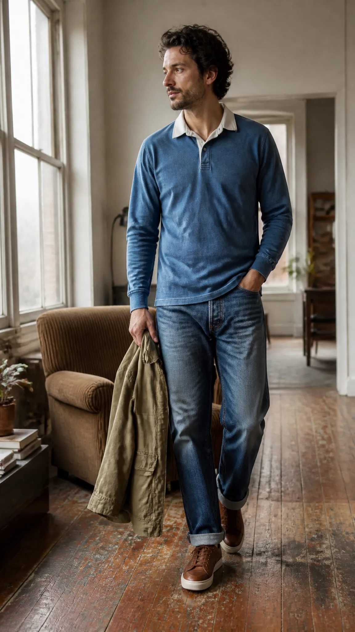 The Washed Long-Sleeve Rugby Polo