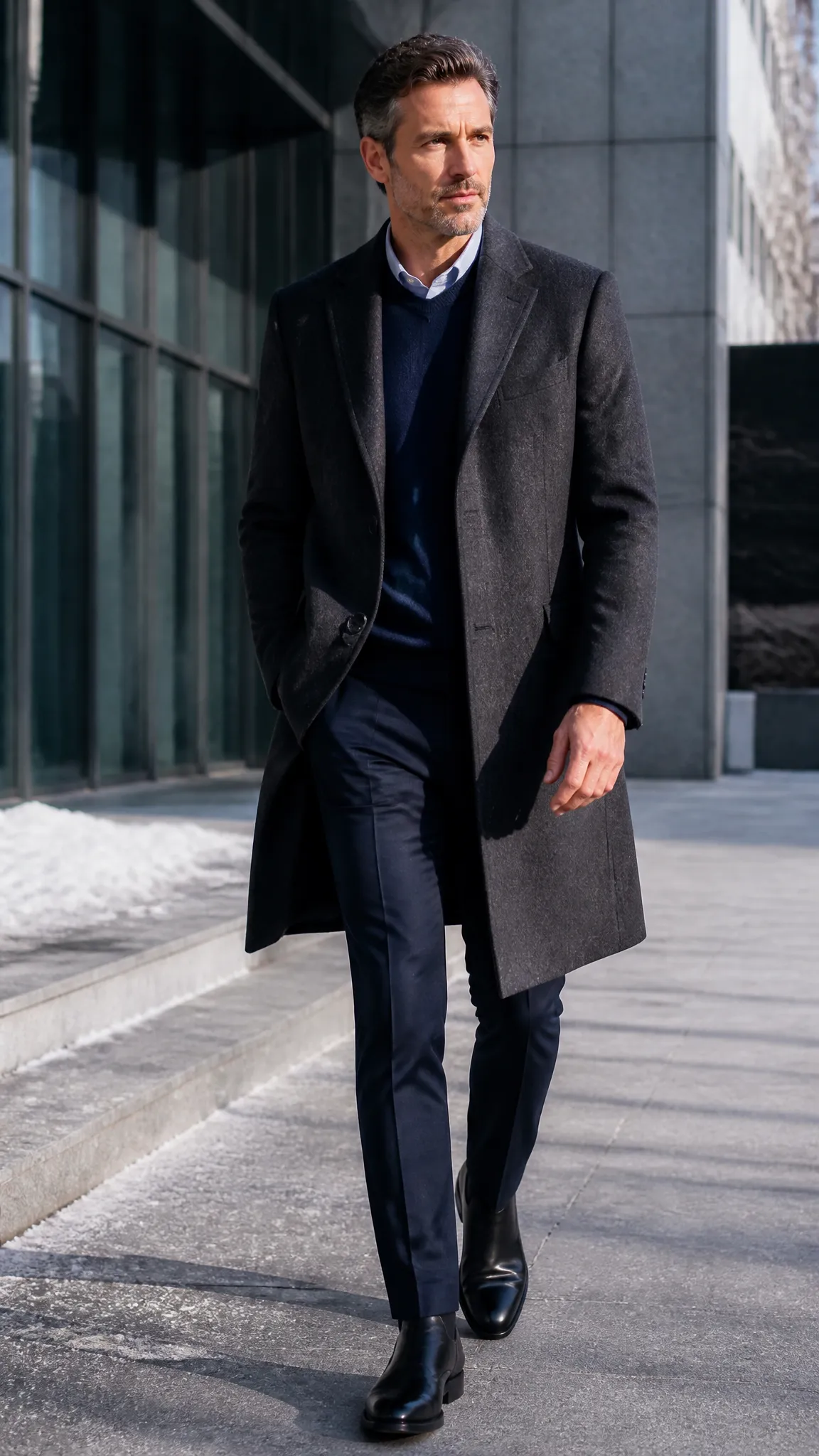 Wool Topcoat for the Office Professional