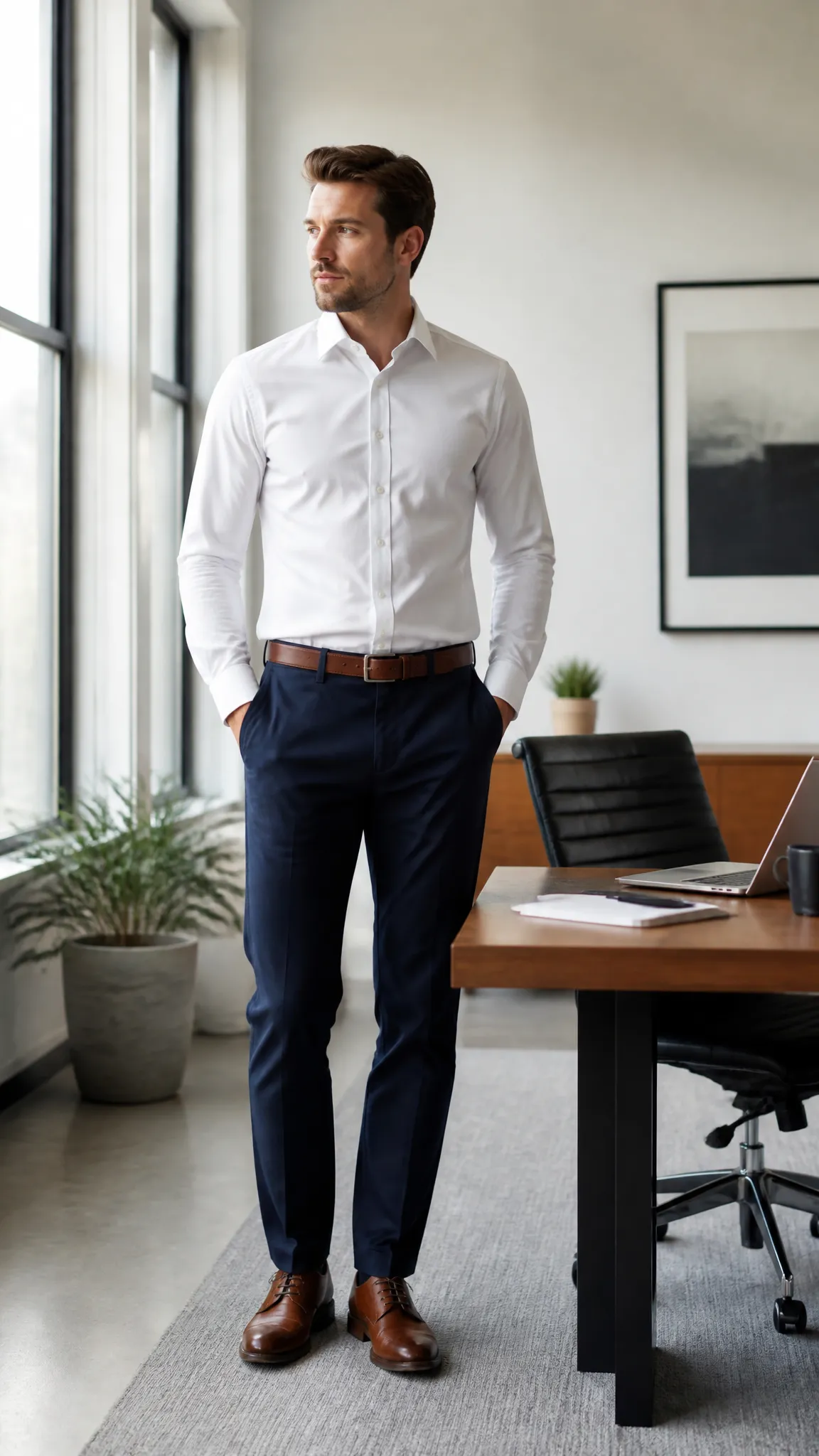 Oxford Shirt With Navy Chinos