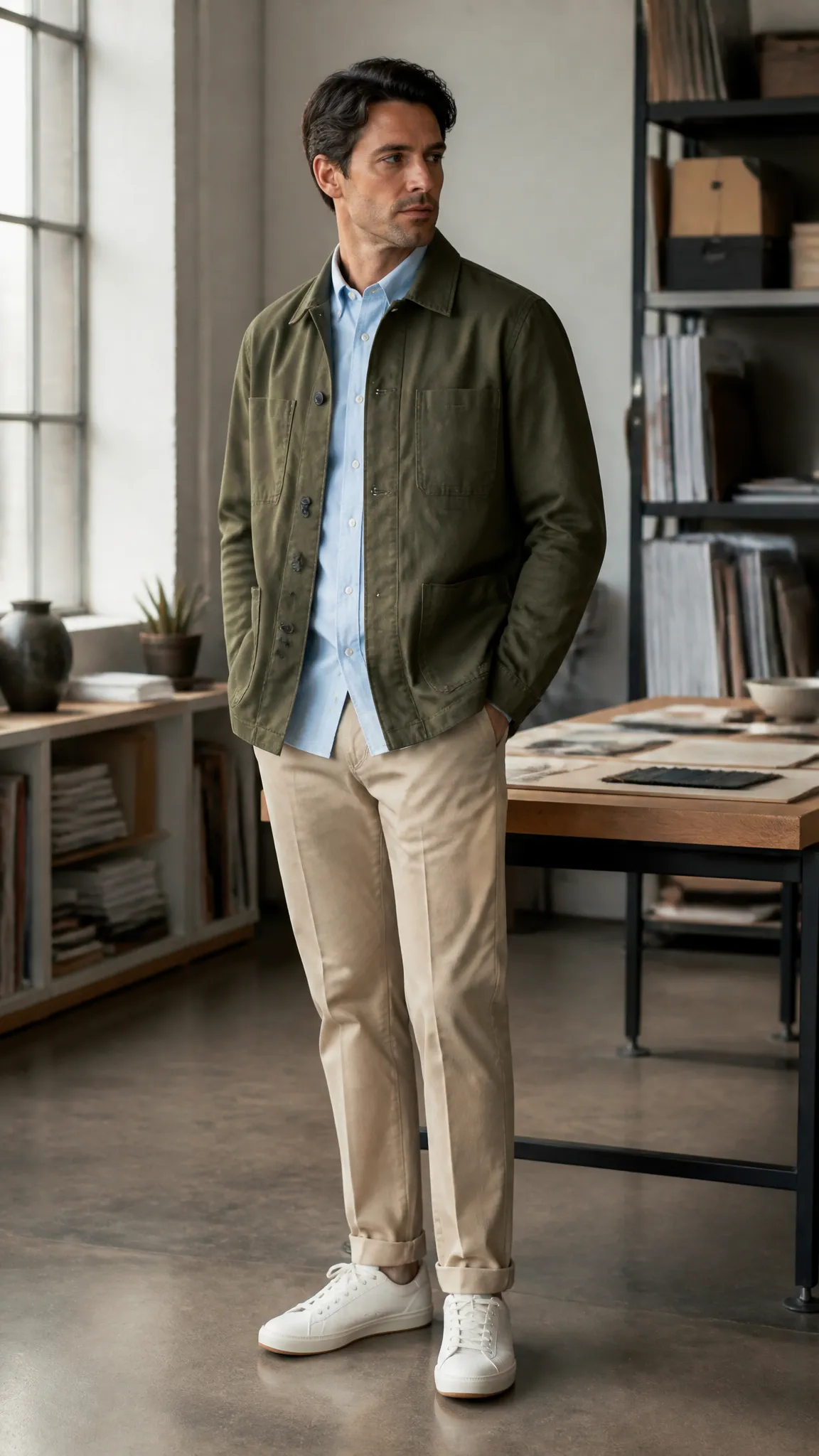 Chore Jacket, Button-Down, and Chinos