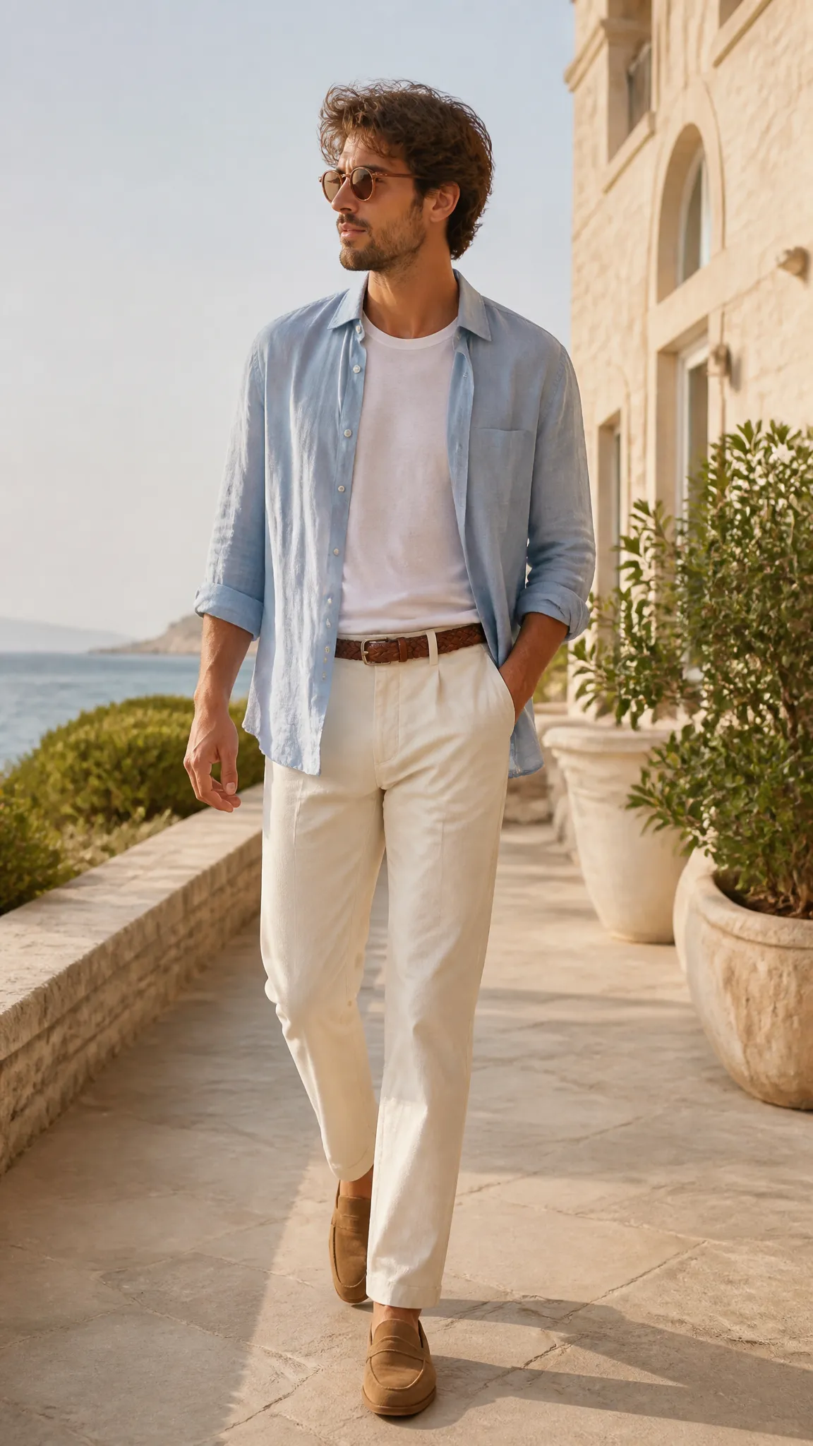 Linen Shirt With White Jeans