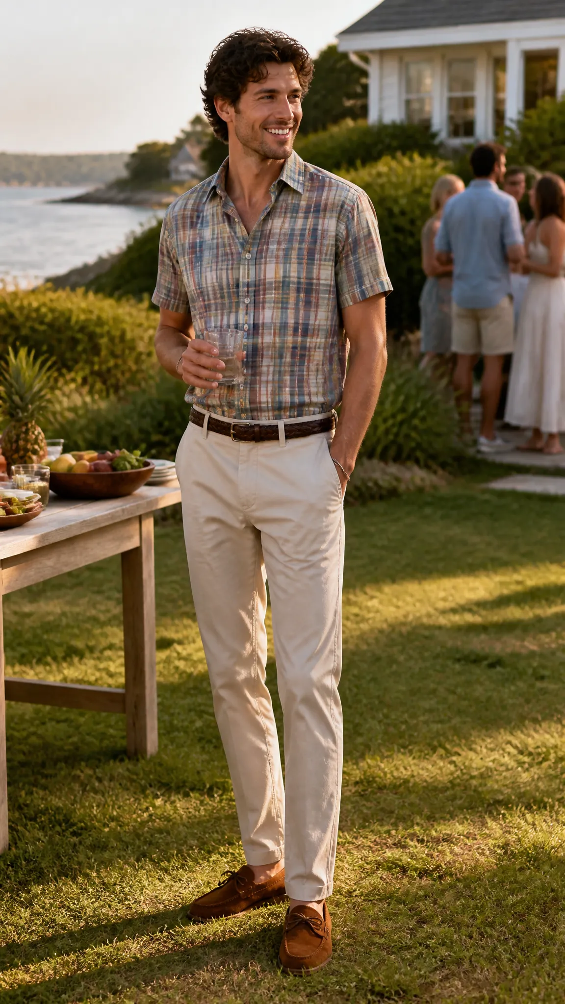 Madras Shirt With Neutral Chinos