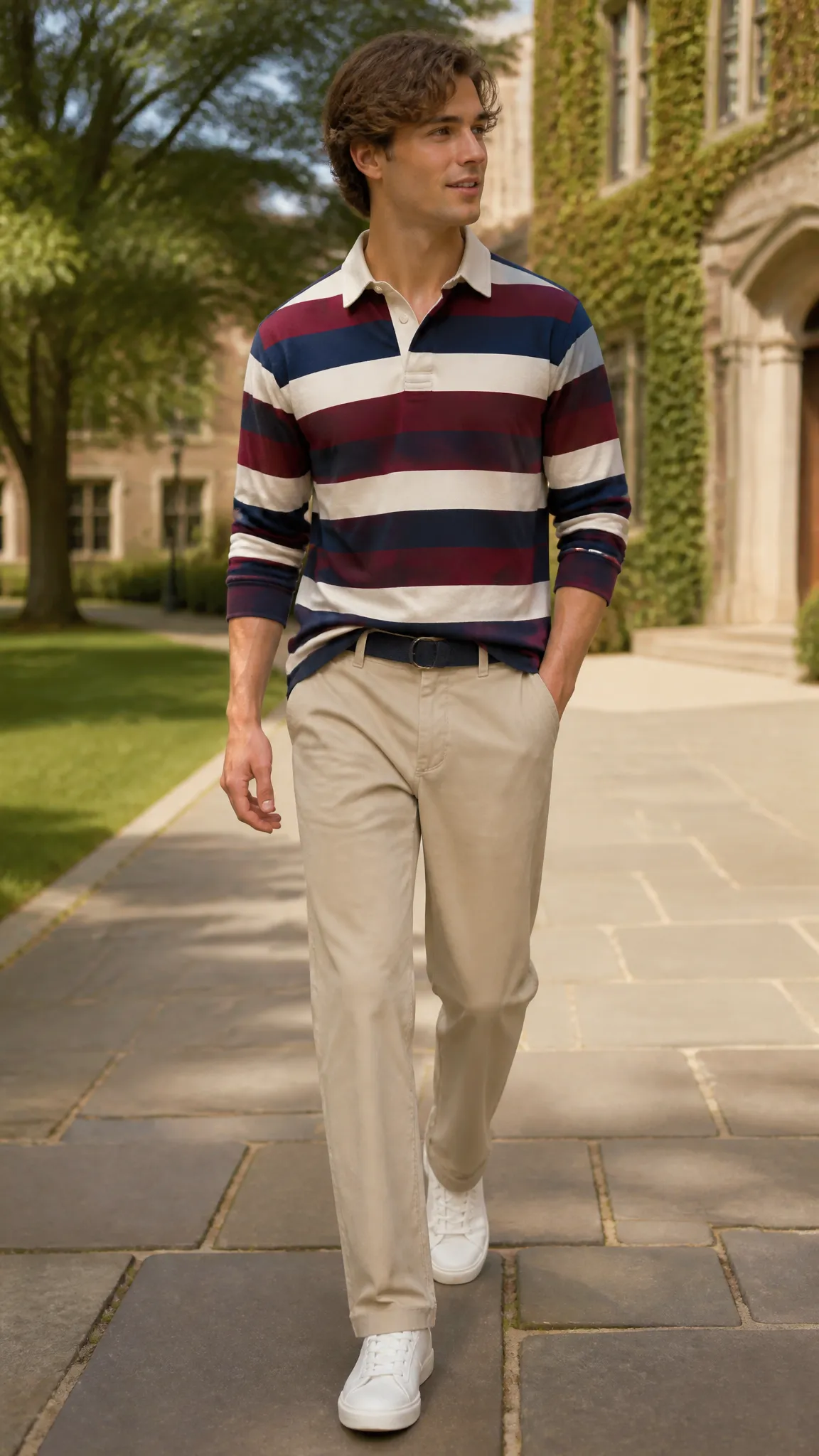 Rugby Shirt With Straight-Leg Chinos