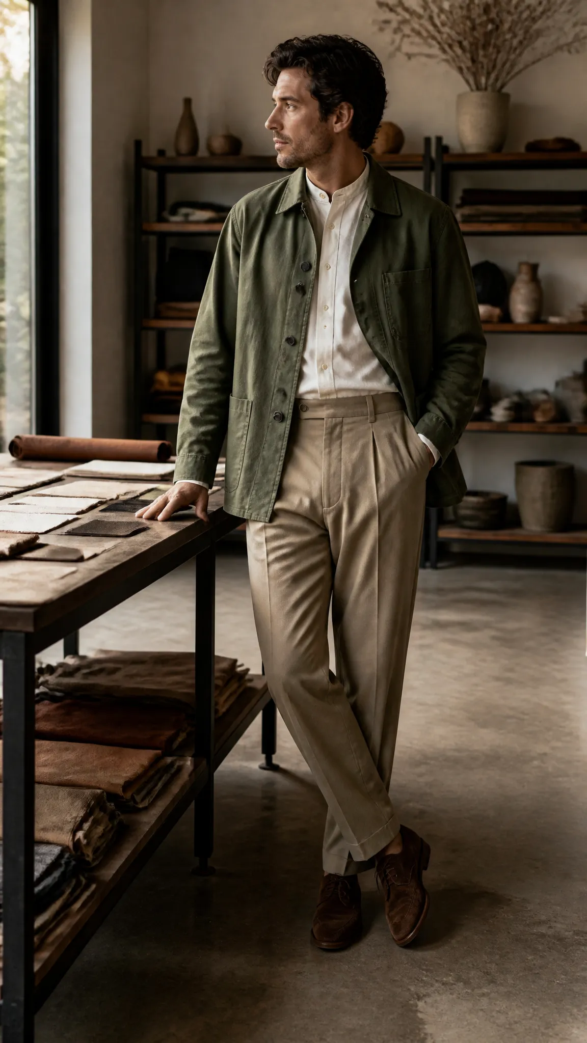 Chore Jacket and Pleated Trousers