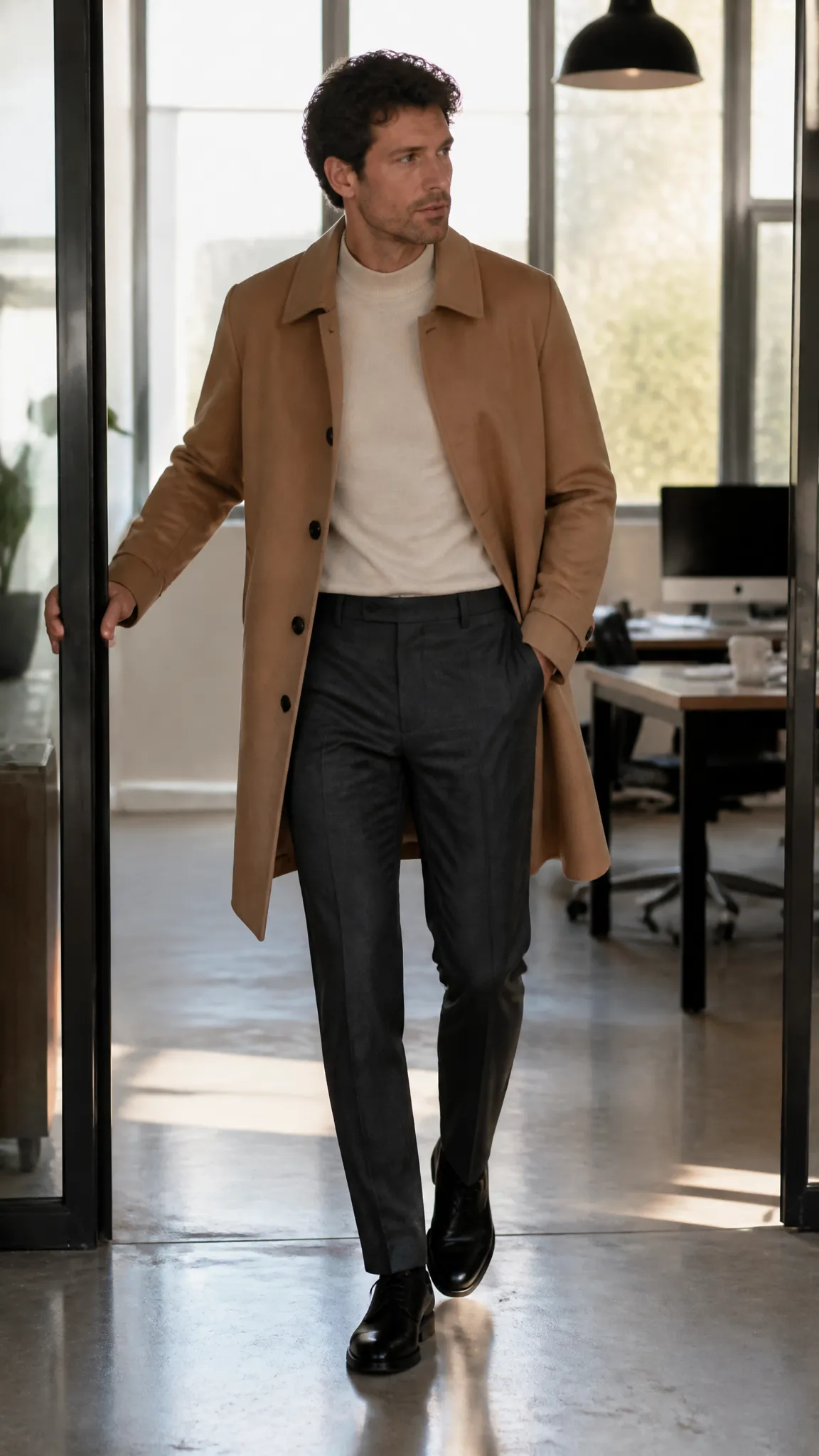 Mock Neck and Tailored Trousers