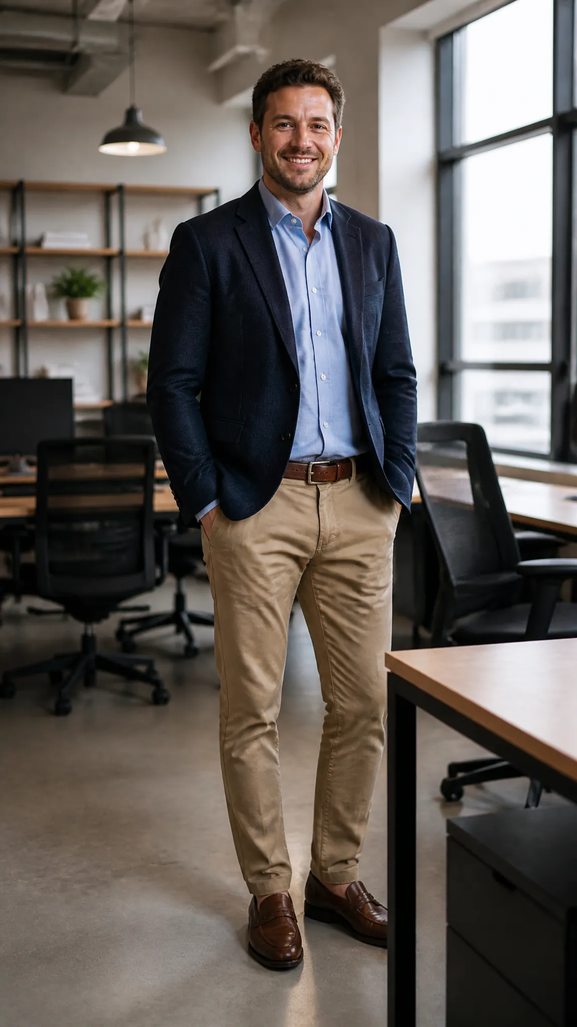 Chinos With an Oxford Shirt and Blazer