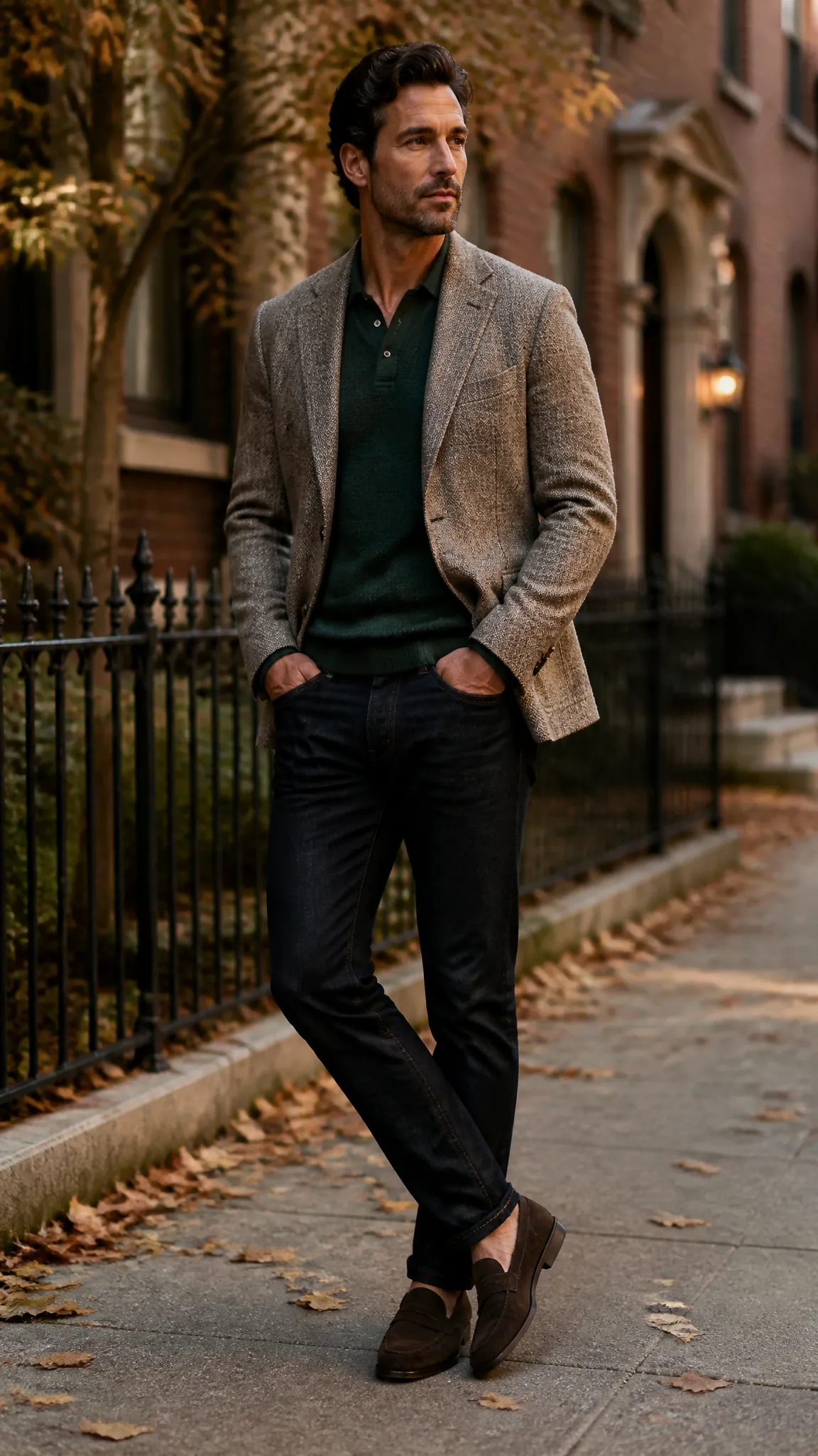 Unstructured Blazer Over a Polo