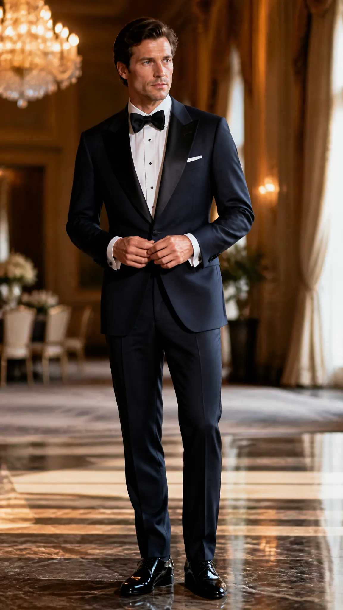 Black Tie With a Midnight Blue Tuxedo