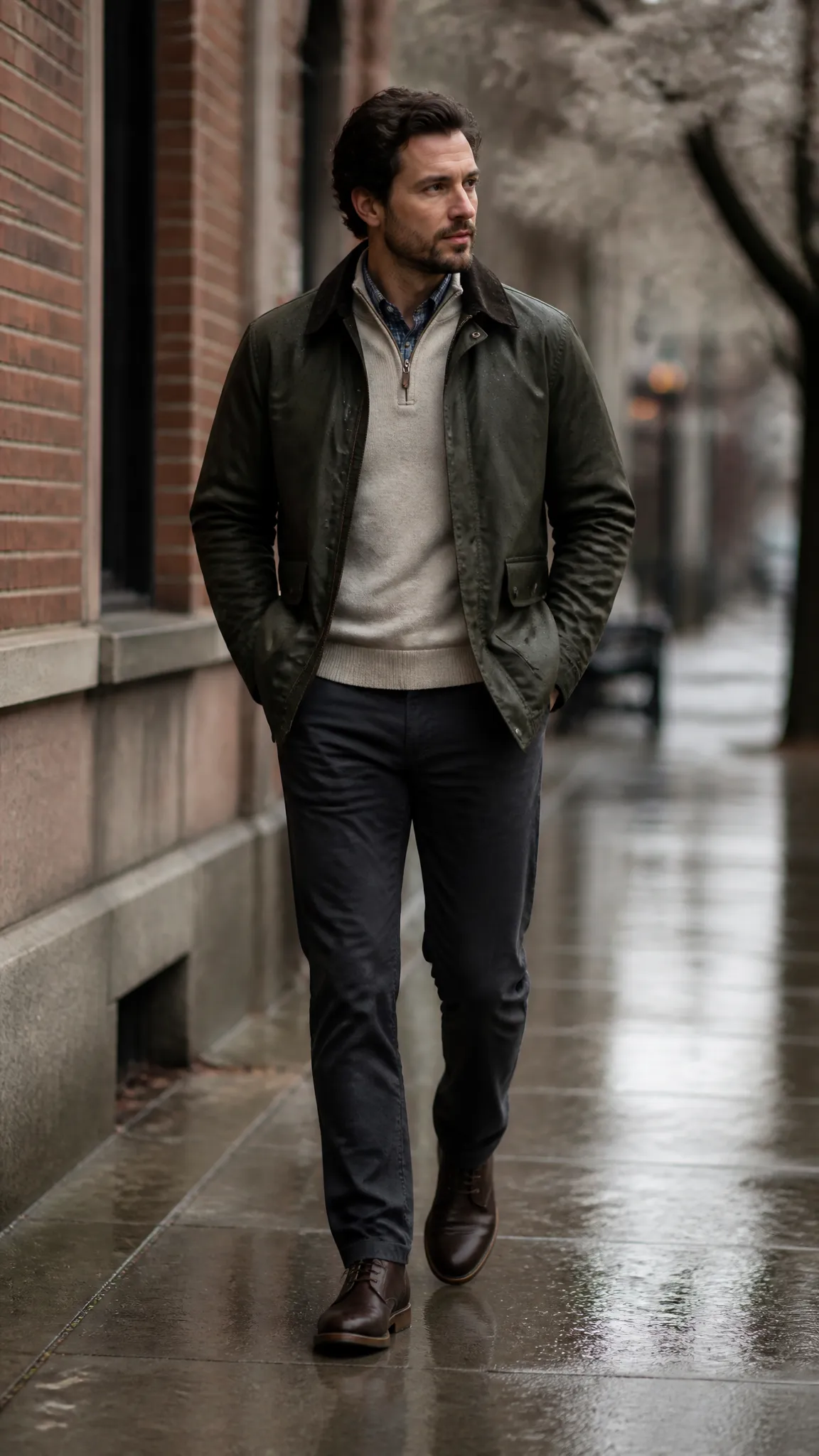Waxed Jacket With Business-Casual Separates