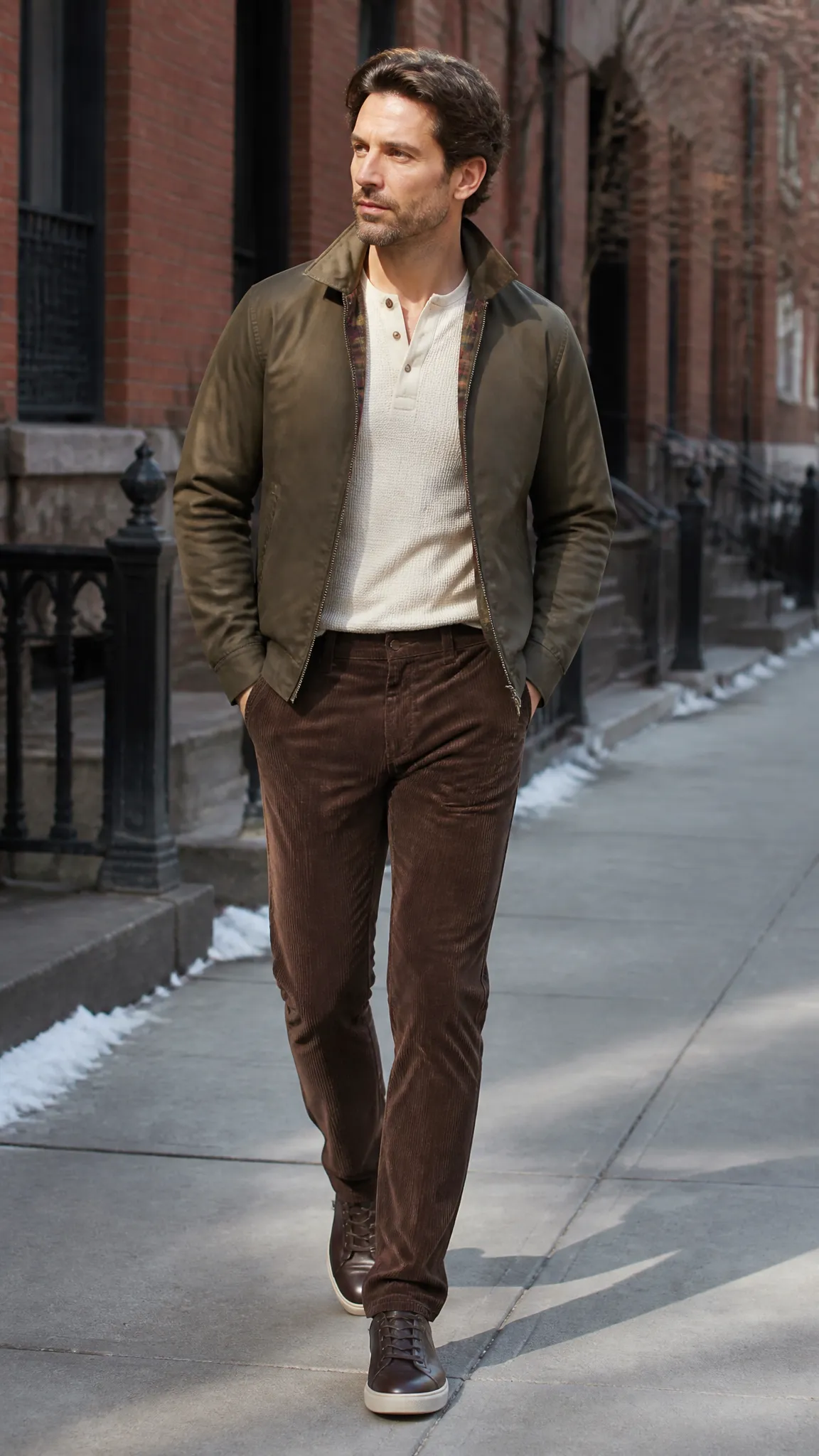 Harrington Jacket With a Thermal Henley