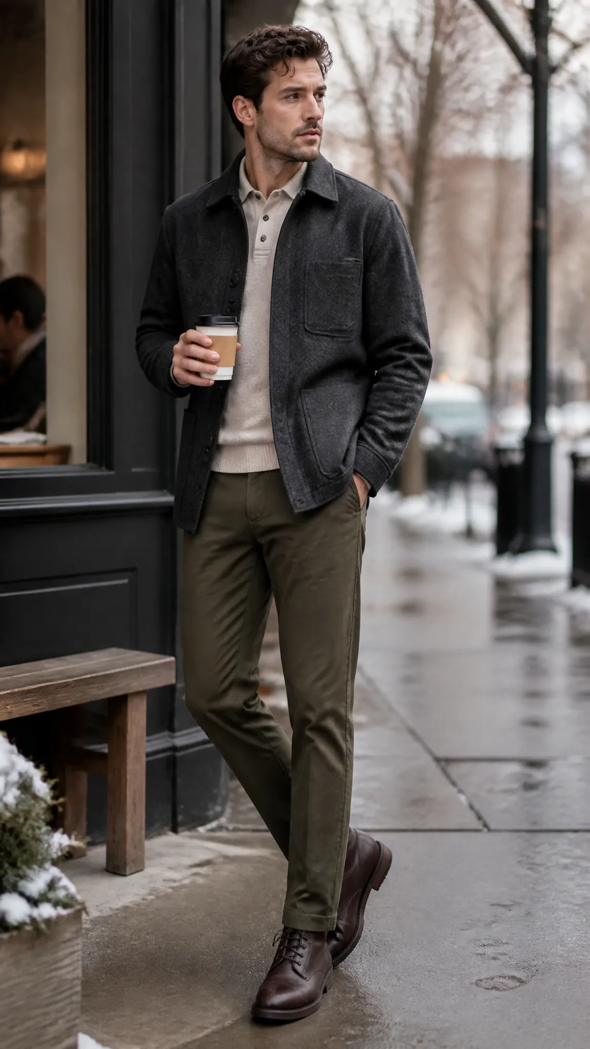 Chore Coat Over a Knit Polo