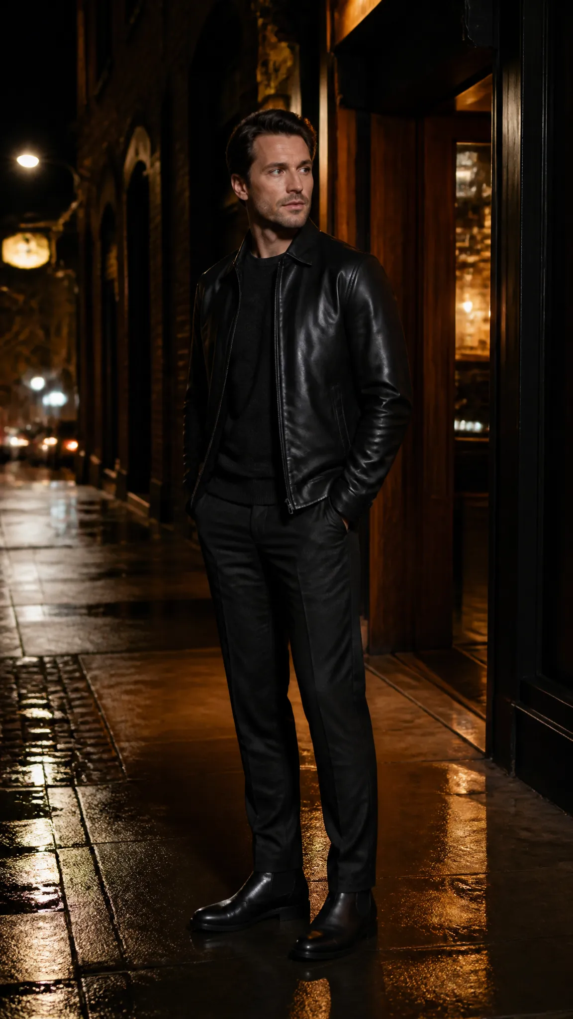 Leather Jacket With Tailored Separates