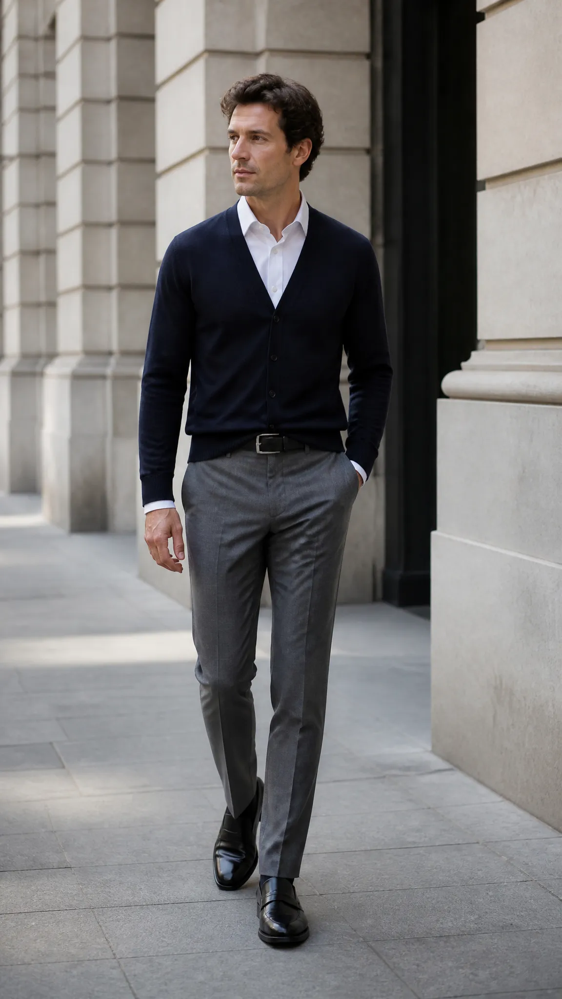 8. The Navy Cardigan and Grey Flannel Transition