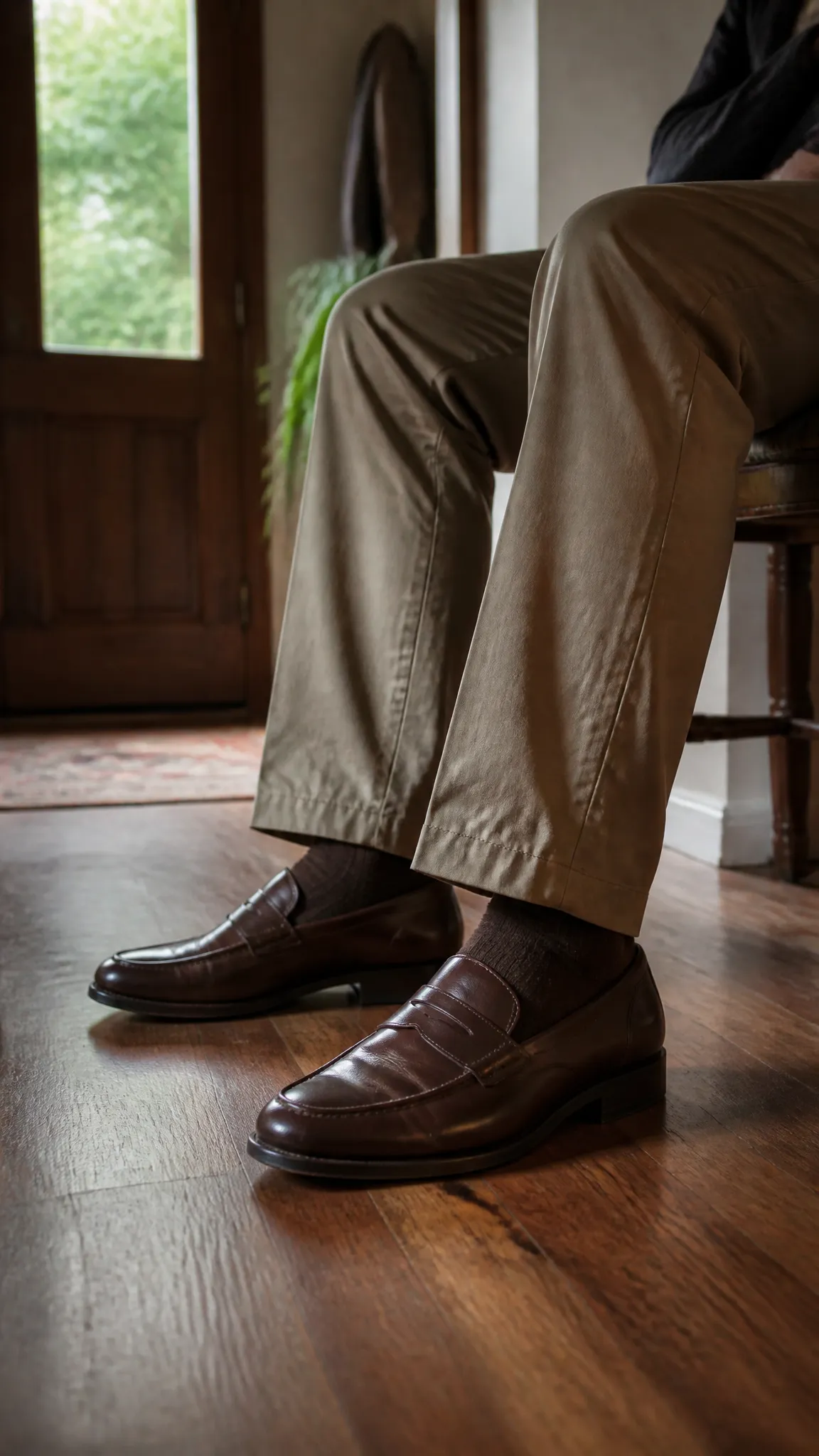 Wearing Loafers That Look Untouched