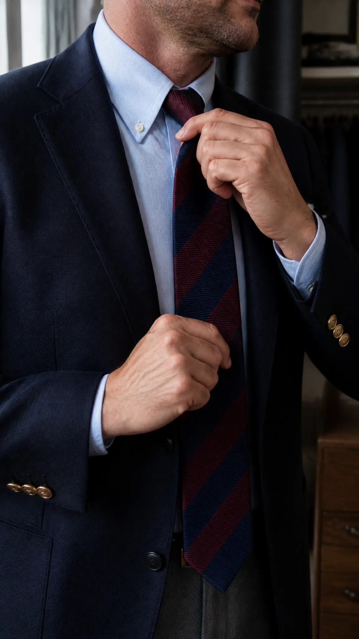 Tartan or Repp-Stripe Tie