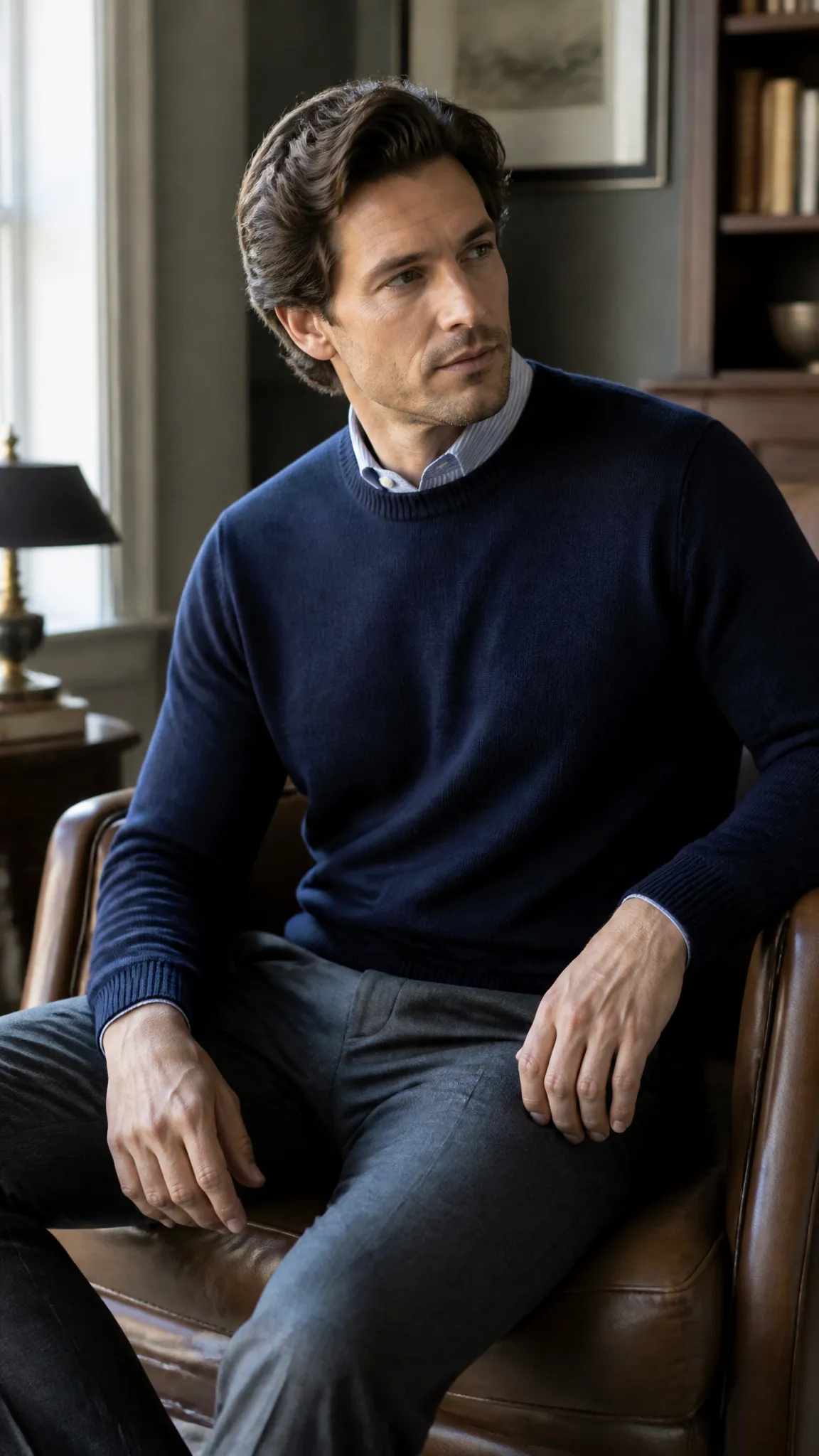 Navy Crewneck Sweater
