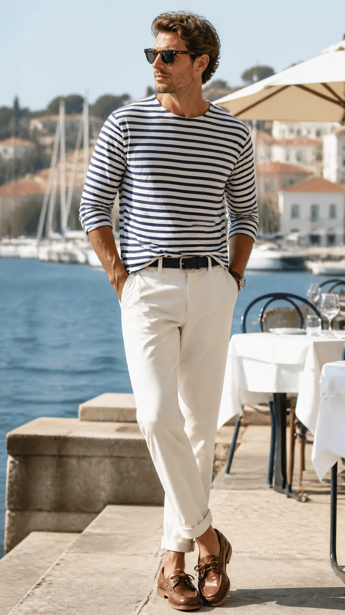 Breton Shirt, White Jeans, and Boat Shoes