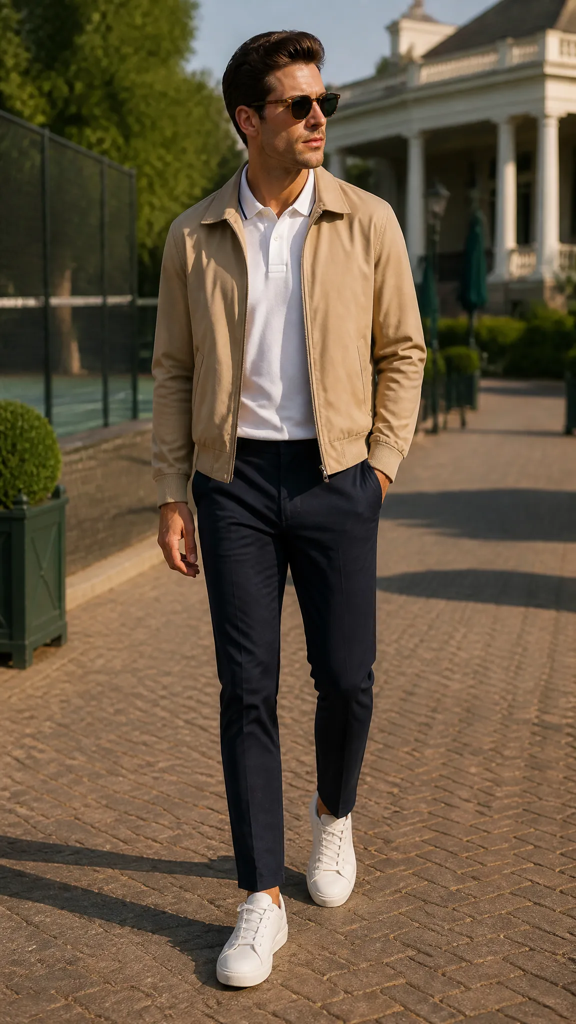 Harrington Jacket With a Tennis Polo