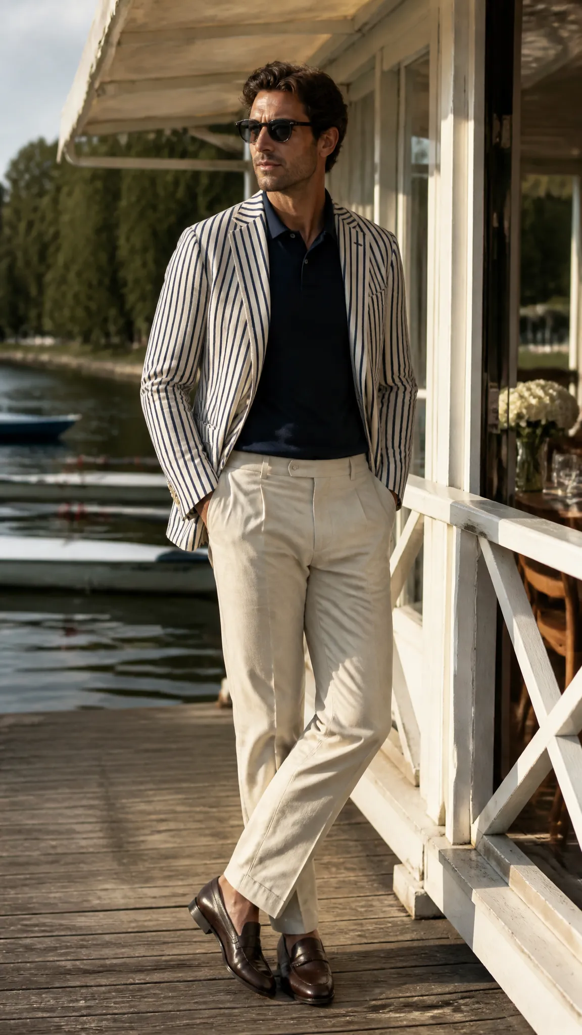 Rowing Blazer With Neutral Trousers