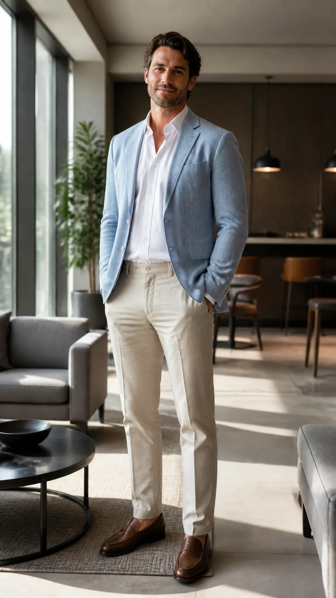 Linen-Blend Blazer and Chinos