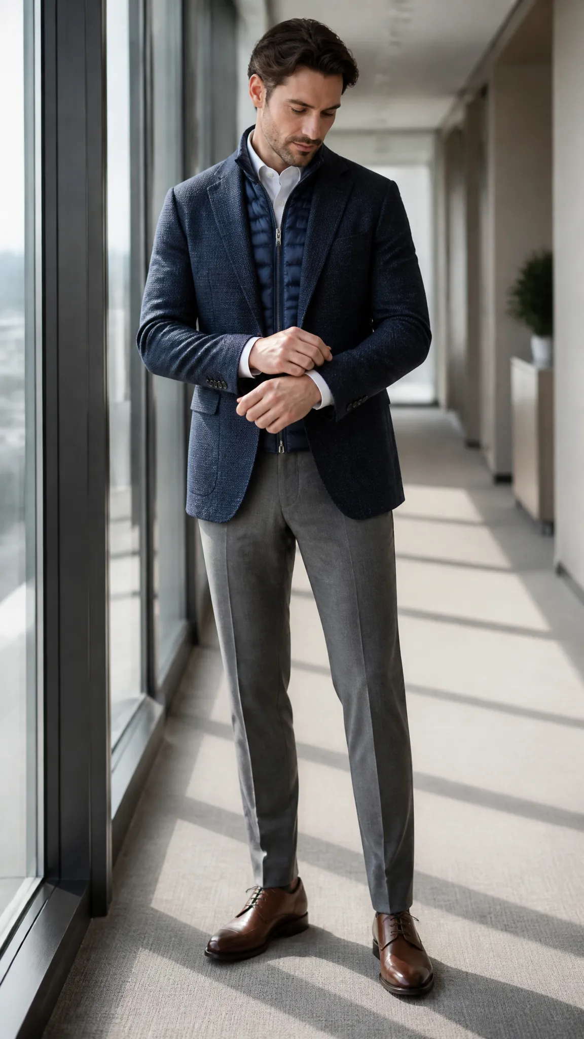Quilted Vest under a Sport Coat